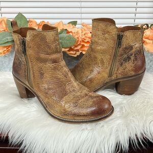 DIBA Distressed Leather Boot Tan JALAPENO SZ 9.5  Rustic Western